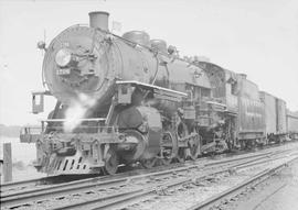 Northern Pacific steam locomotive 1708 at Tacoma-Sixth Ave, Washington, in 1947.