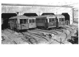 Seattle & Rainier Valley Railway Car 100 and others in Seattle, Washington, 1937