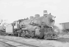 Northern Pacific steam locomotive 1661 at Glendive, Montana, in 1953.