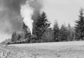 Rayonier Incorporated Steam Locomotive Number 38 at Hoquiam, Washington in March, 1962.