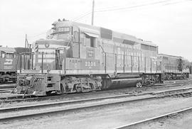 Burlington Northern diesel locomotive 2236 at Minneapolis, Minnesota in 1973.