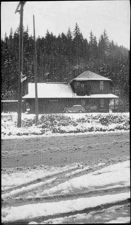Northern Pacific station at Ravensdale, Washington, circa 1940.