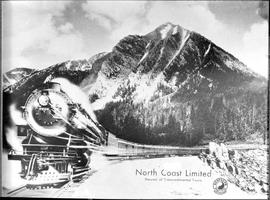 Northern Pacific North Coast Limited in mountains, circa 1927.