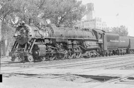 Northern Pacific steam locomotive 2653 at Bismarck, North Dakota, in 1946.