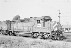 Burlington Northern diesel locomotive 2502 at Auburn, Washington in 1975.