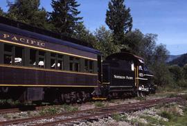 Northern Pacific steam locomotive 1070 at Park, Washington, in 1977.