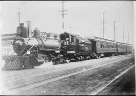 Columbia & Puget Sound Railroad Steam Locomotive Number 12 at Seattle, Washington, circa 1900.