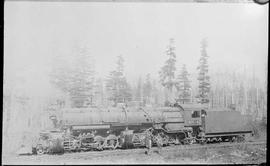 Northern Pacific steam locomotive 4004 at Stampede, Washington, circa 1928.