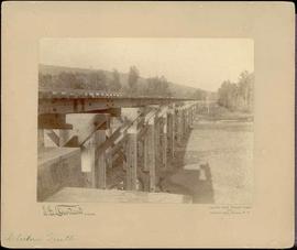 Northern Pacific trestle near Cle Elum, Washington Territory, in 1887.