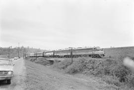 Burlington Northern diesel locomotive 9784 at East Auburn, Washington in 1971.