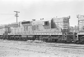 Burlington Northern diesel locomotive 6044 at Galesburg, Illinois in 1972.