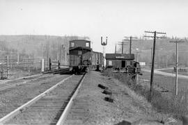 A Northern Pacific freight train at Black River, Washington, circa 1941.