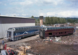 Holland America Westours passenger car 510 at Seattle, Washington in May 1987.