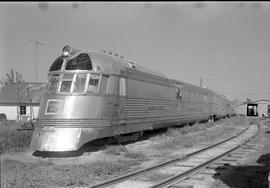 Chicago, Burlington and Quincy Railroad  passenger train 9903 at Mount Pleasant, Iowa, in August ...