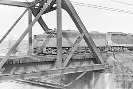 Burlington Northern diesel locomotive 4100 at Auburn, Washington in 1971.