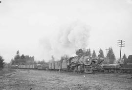 Northern Pacific steam locomotive 1752 at Napavine, Washington, in 1953.