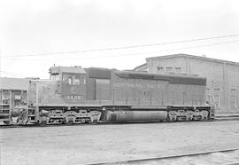 Burlington Northern diesel locomotive 6408 at Auburn, Washington in 1972.