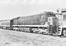 Burlington Northern diesel locomotive 5716 at Auburn, Washington in 1970.