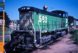 Burlington Northern diesel locomotive Number 583 at Omaha, Nebraska in 1979