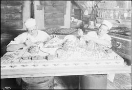 Bakers prepare a Great Northern Railway cake, circa 1927.