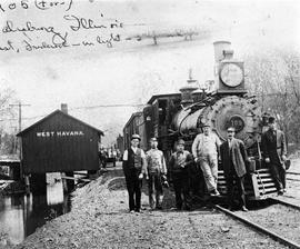 Chicago, Burlington and Quincy Railroad  steam locomotive 109 at West Havana, Illinois, in 1906.