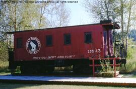 Burlington Northern Caboose 10927 at Eureka, Montana, 1990