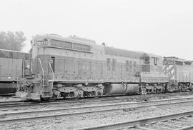 Burlington Northern diesel locomotive 6119 at Minneapolis, Minnesota in 1972.