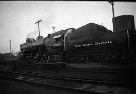 Northern Pacific steam locomotive 2260 at Tacoma, Washington, circa 1937.