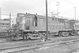 Burlington Northern diesel locomotive 4180 at Vancouver, Washington in 1976.