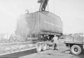 Northern Pacific steam locomotive 1364 at South Tacoma, Washington, in 1954.