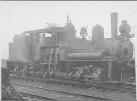 Northern Pacific steam locomotive 7 at Yacolt, Washington, circa 1910.