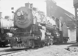 Northern Pacific steam locomotive 2235 at Missoula, Montana, in 1943.