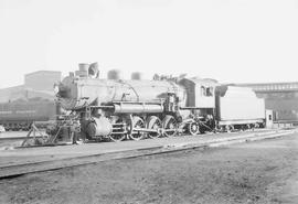 Northern Pacific steam locomotive 1595 at Dilworth, Minnesota, in 1954.