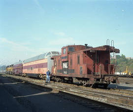 National Railway Supply (NRS) Corporation passenger cars 55 and 502 at Albina, Oregon on October ...