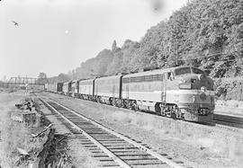 Burlington Northern diesel locomotive 6508C at Tacoma, Washington in 1970.