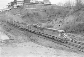 Burlington Northern diesel locomotive 5751 at Tacoma, Washington in 1972.