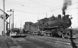 Pacific Coast Railroad steam locomotive number 14 at Maple Valley, Washington in 1944.