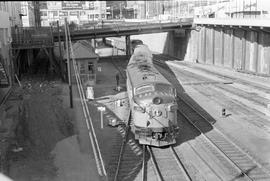 Amtrak diesel locomotive 101 at Seattle, Washington in August 1974.