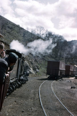 Klickitat Log and Lumber Company steam locomotive 7 at Klickitat, Washington in 1964.