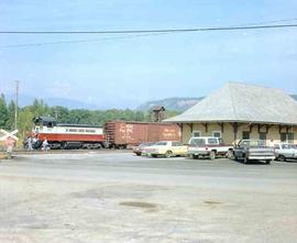 Saint Maries River Railroad Diesel Locomotive Number 501 at Saint Maries, Idaho in August 1981.