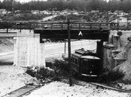 Tacoma Railway and Power Company streetcar at South Tacoma, Washington in 1927.