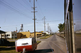 Spokane, Portland and Seattle Railway passenger cars at Salem, Oregon in 1966.