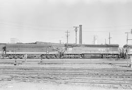 Burlington Northern diesel locomotive 5741 at Tacoma, Washington in 1971.