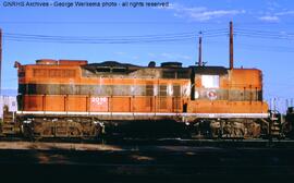 Burlington Northern Diesel Locomotive 2016 at Denver, Colorado, 1970