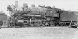 Northern Pacific steam locomotive 1621 at Auburn, Washington, circa 1925.