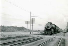 Great Northern Railway steam locomotive 2504 at Black River, Washington in 1941.