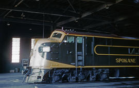 Spokane, Portland and Seattle Railway diesel locomotive 750 at Portland, Oregon in 1962.