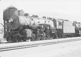 Northern Pacific steam locomotive 1809 at Missoula, Montana, in 1943.