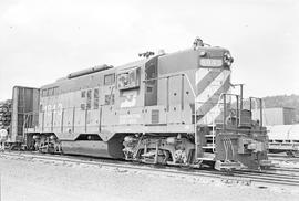 Burlington Northern diesel locomotive 1843 at Longview Junction, Washington in 1976.