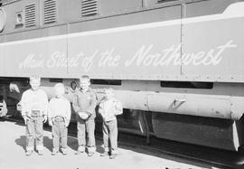 Northern Pacific Railroad Passenger B-unit Diesel Locomotive in 1955.